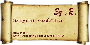 Szigethi Rozália névjegykártya