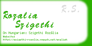 rozalia szigethi business card